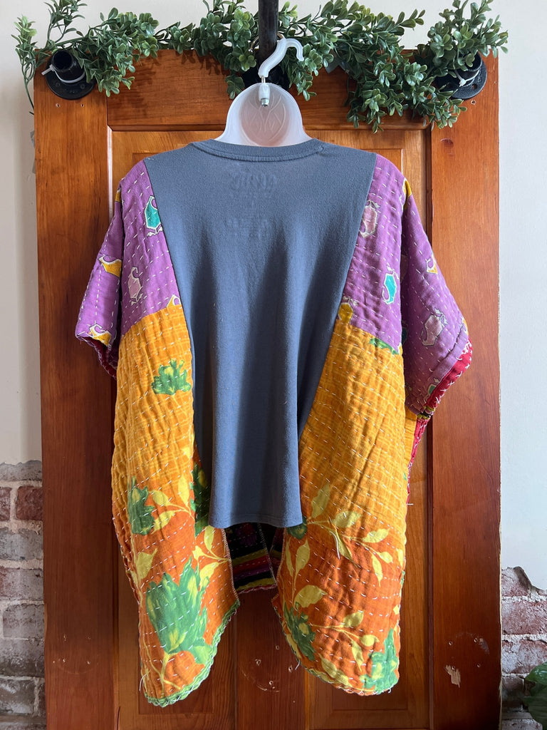 AC DC kantha poncho - Main Street Threads