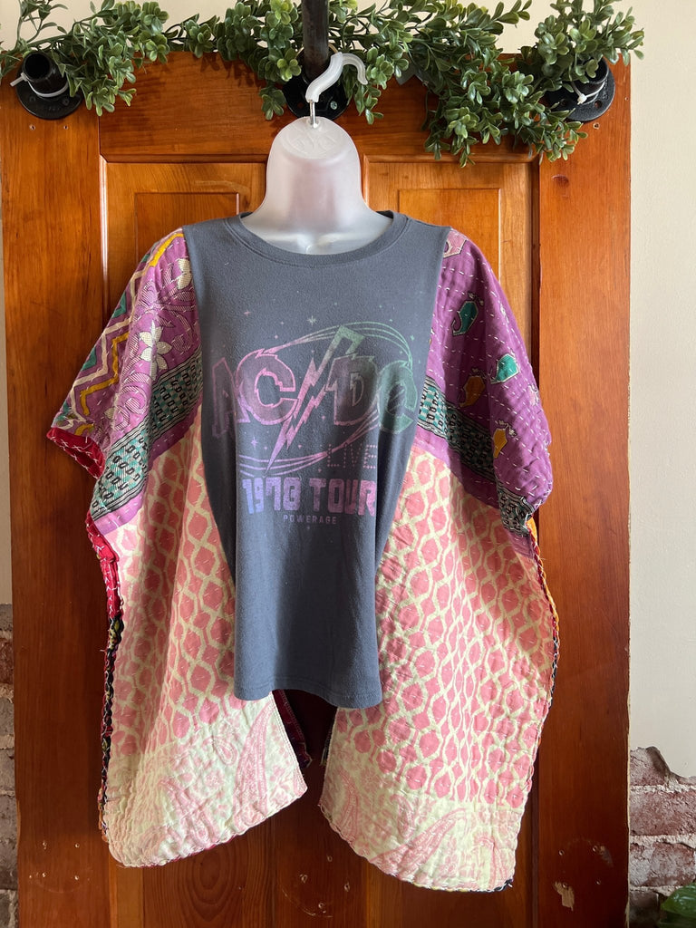 AC DC kantha poncho - Main Street Threads