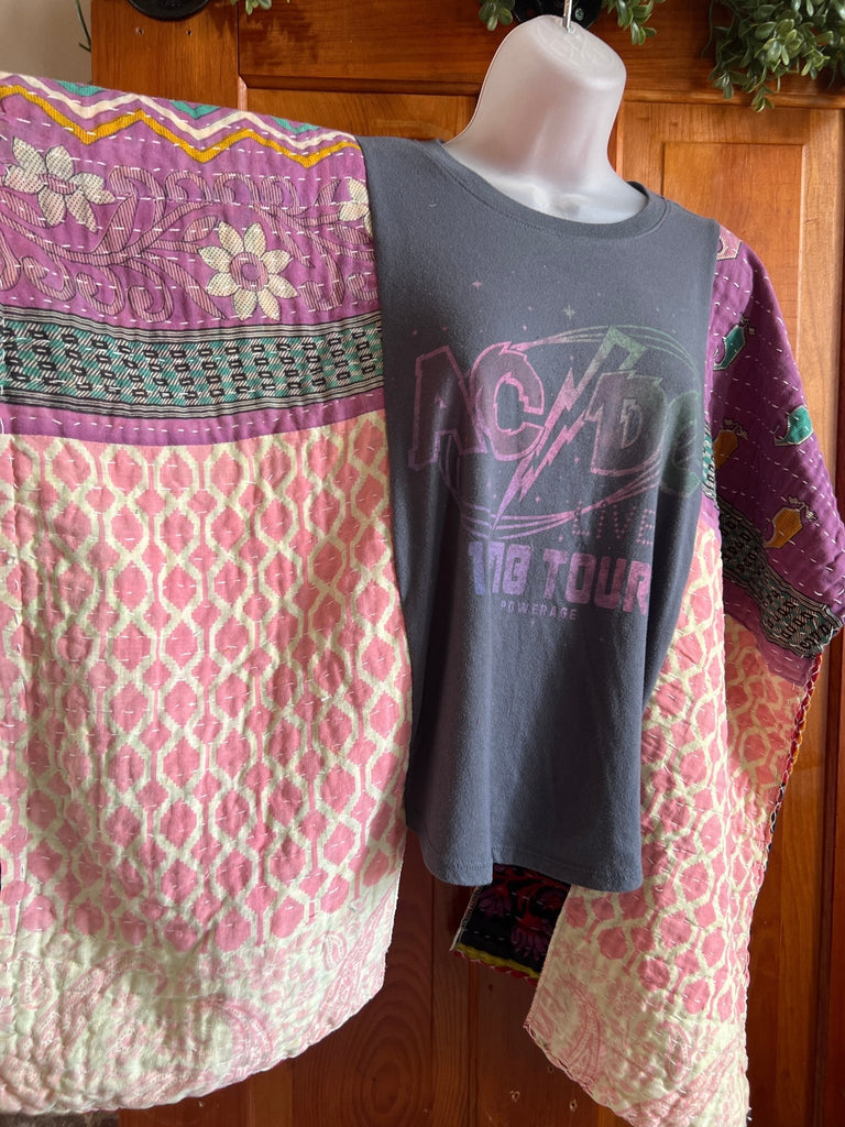AC DC kantha poncho - Main Street Threads
