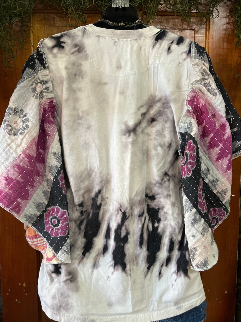 AC/DC butterfly sleeves kantha tee - Main Street Threads