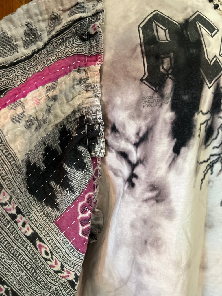 AC/DC butterfly sleeves kantha tee - Main Street Threads