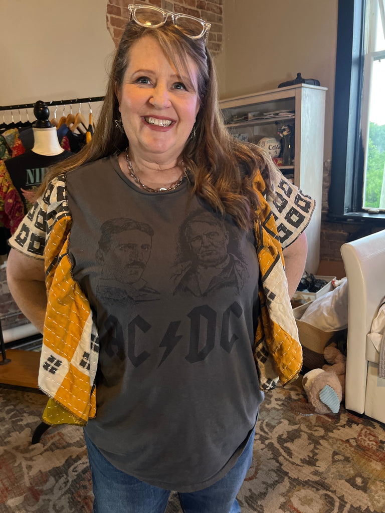AC/DC Concert Kantha ruffle sleeves festival tee - Main Street Threads