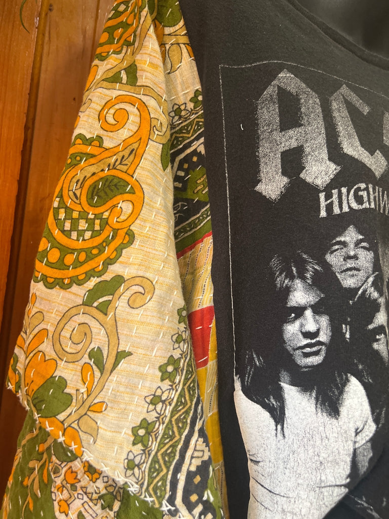 AC/DC "Highway to Hell" kantha poncho - Main Street Threads