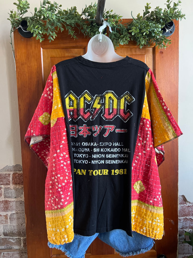 AC/DC Japan Tour kantha poncho - Main Street Threads