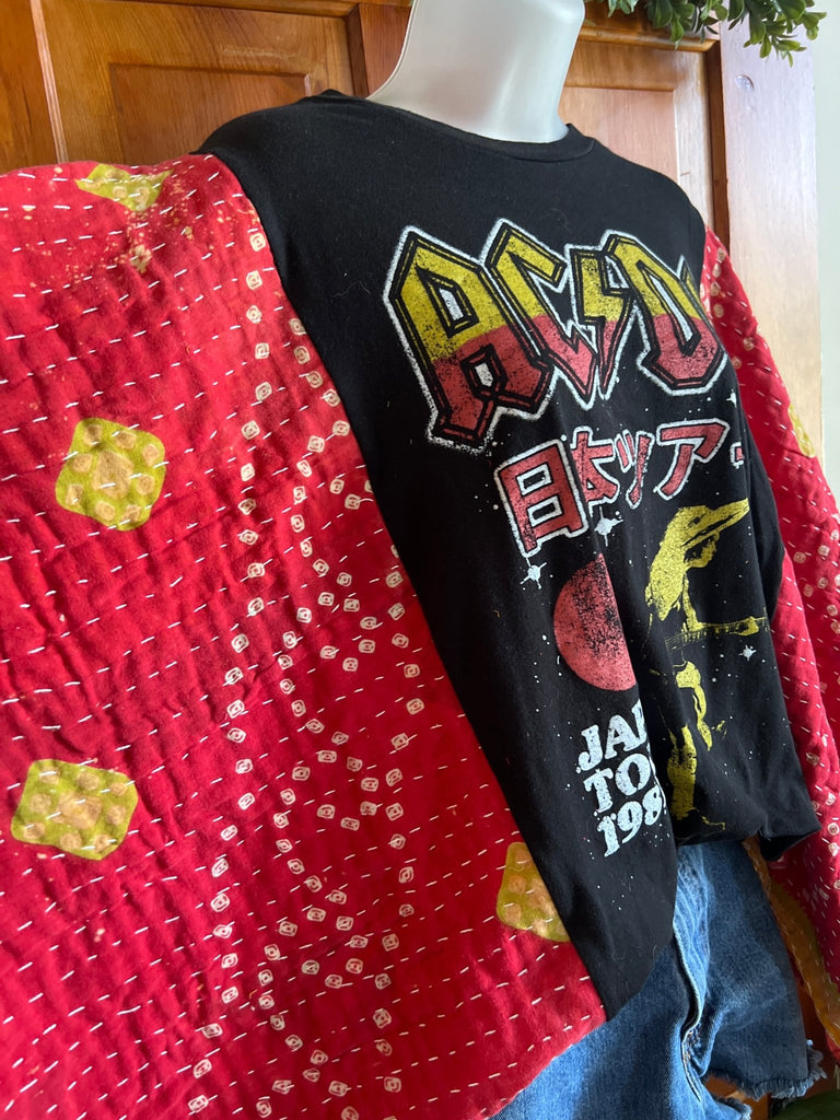 AC/DC Japan Tour kantha poncho - Main Street Threads