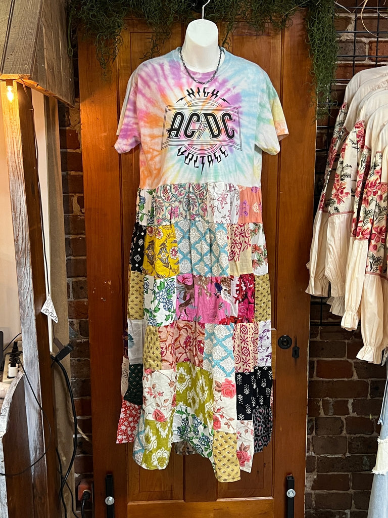 AC/DC patchwork maxi dress - Main Street Threads