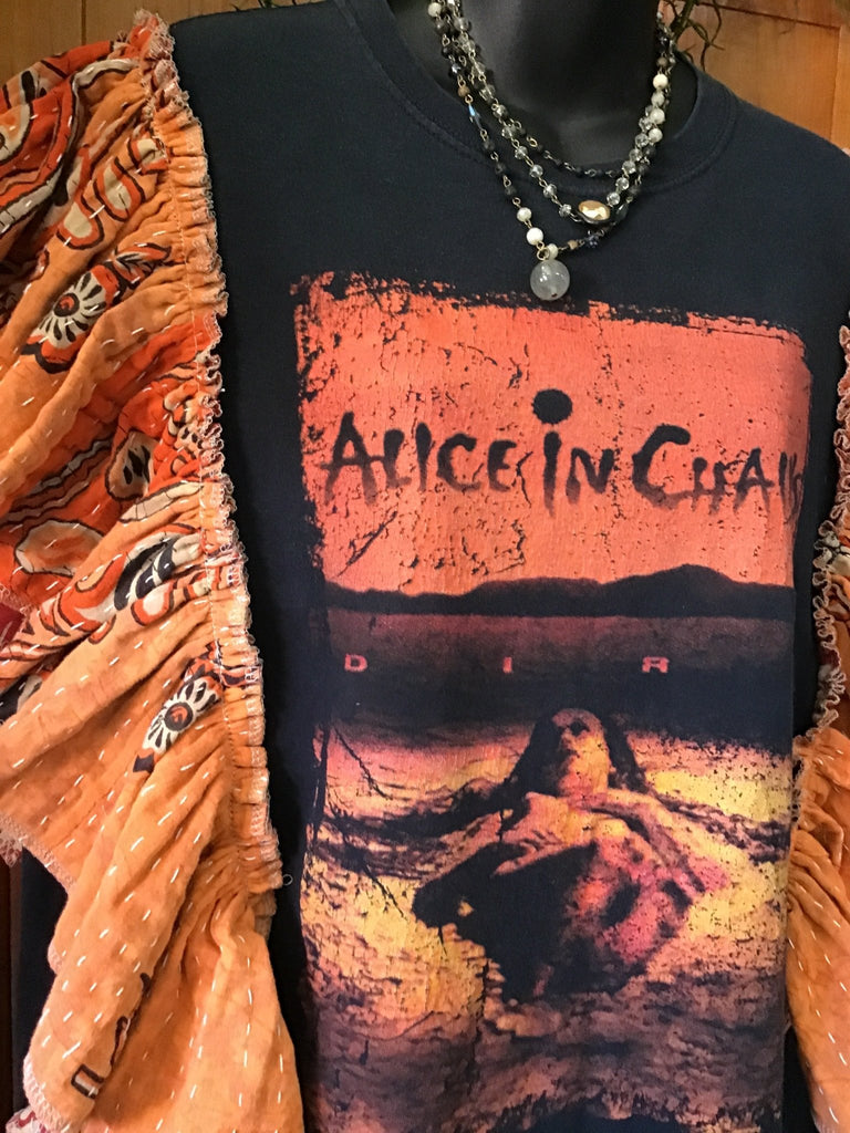 Alice in Chains ruffle sleeves kantha tee - Main Street Threads