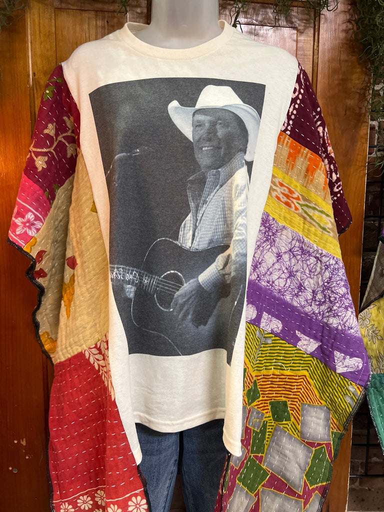 Amarillo Cowboy multi - pattern kantha poncho - Main Street Threads