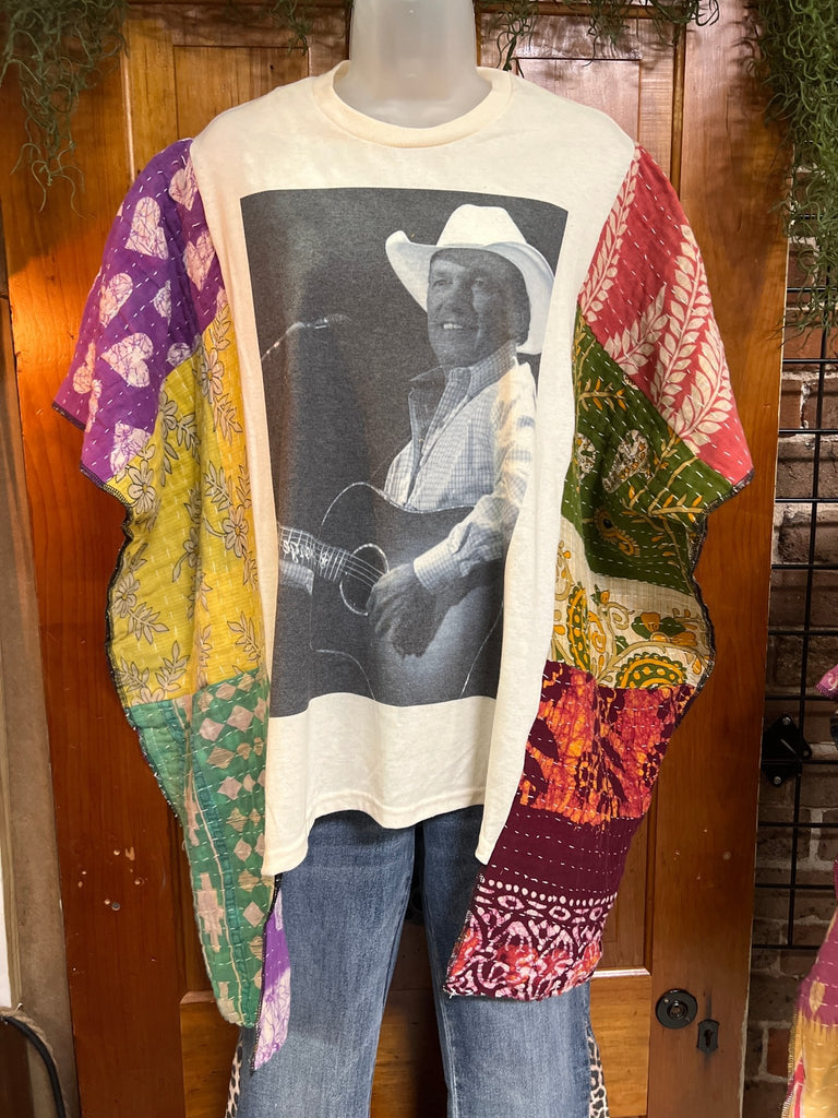 Amarillo Cowboy multi - pattern kantha poncho - Main Street Threads