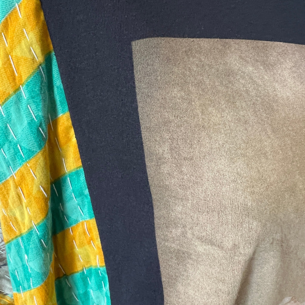 Ariana Grande upcycled kantha poncho - Main Street Threads