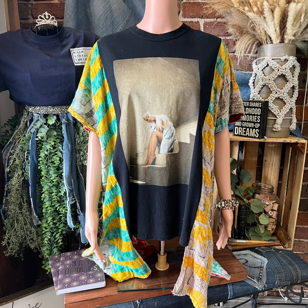 Ariana Grande upcycled kantha poncho - Main Street Threads