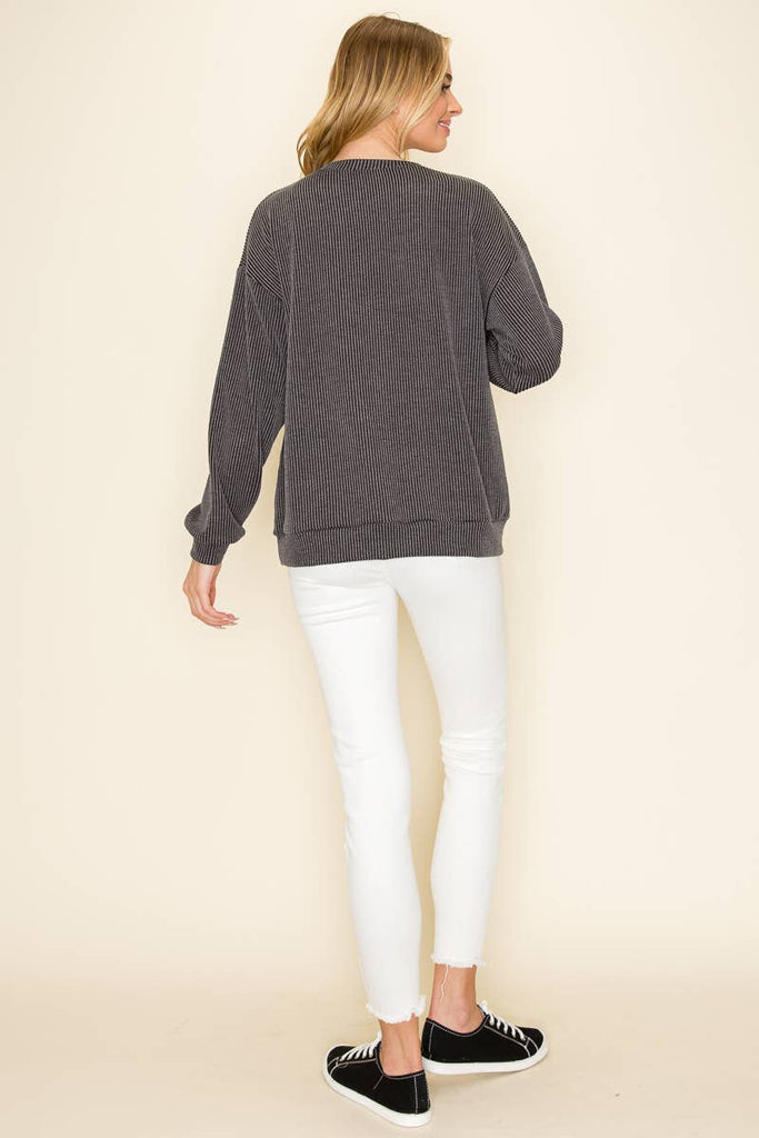 "ARKANSAS" RIBBED GRAPHIC L/S SWEATSHIRT GAME DAY - Main Street Threads