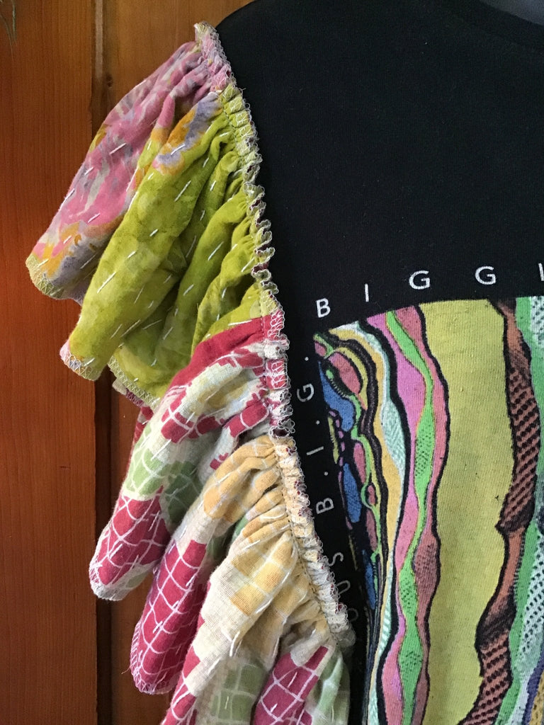 Biggie Smalls ruffle sleeves kantha tee - Main Street Threads