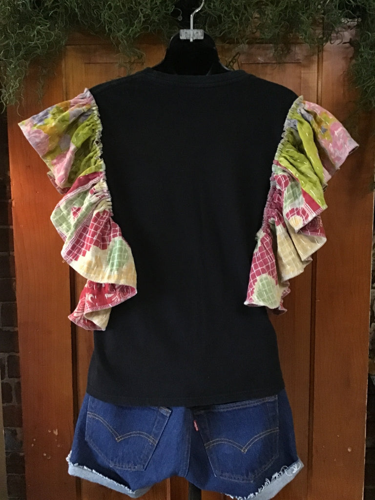 Biggie Smalls ruffle sleeves kantha tee - Main Street Threads