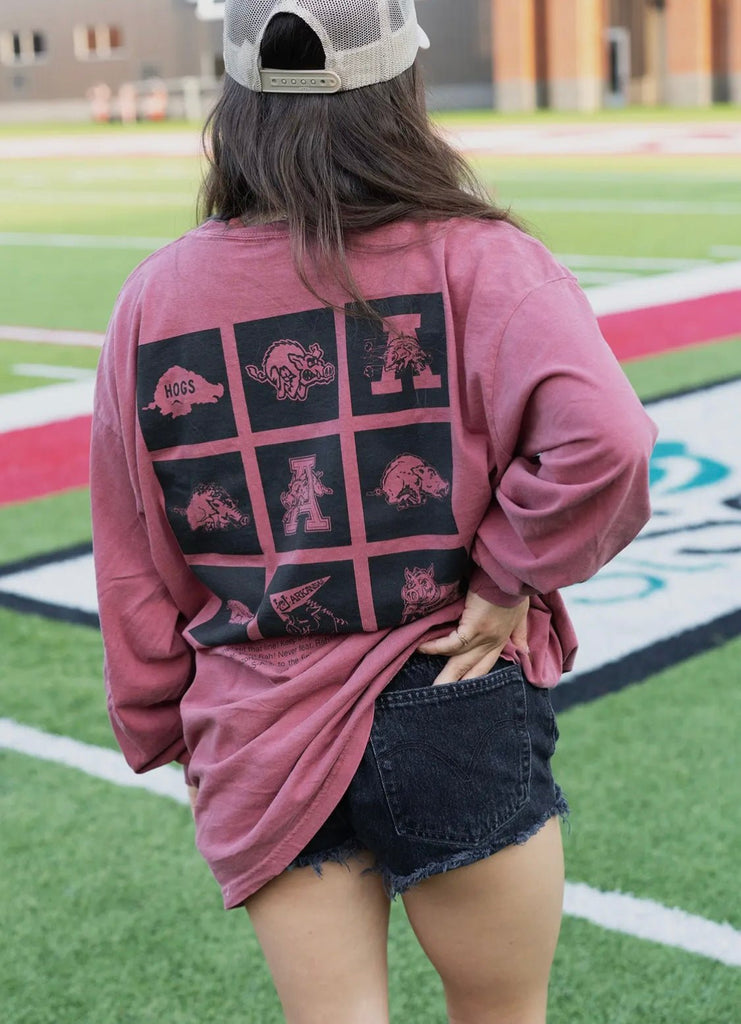 Block multi - logo long sleeve Hogs graphic tee - Main Street Threads