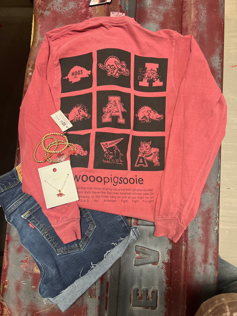 Block multi - logo long sleeve Hogs graphic tee - Main Street Threads