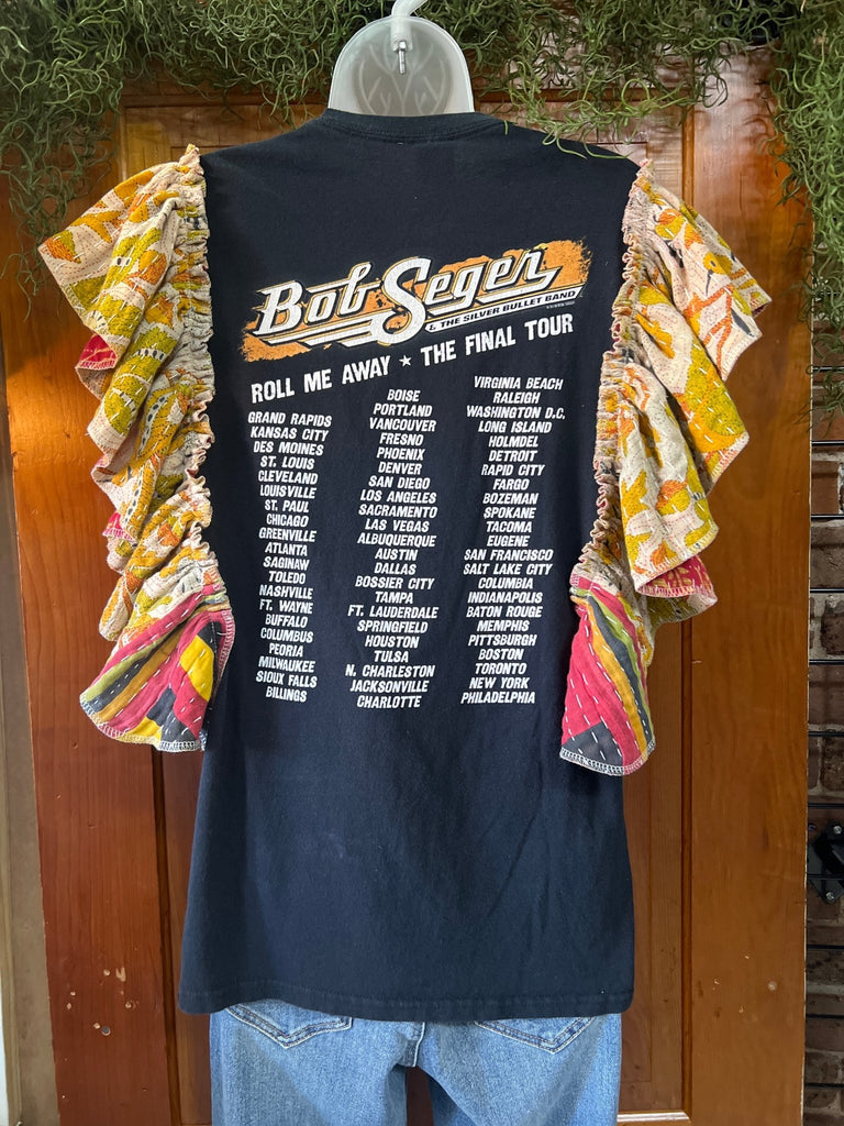 Bob Seger Final Tour ruffle sleeves kantha tee - Main Street Threads