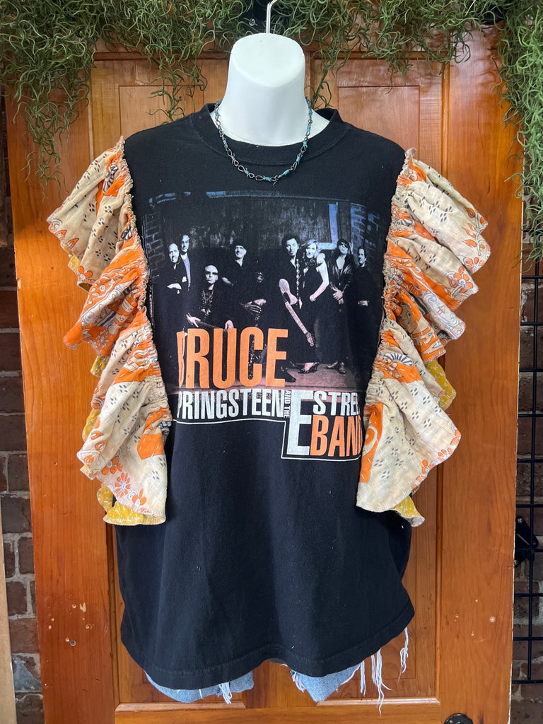 Bruce Springsteen ruffle sleeves kantha tee - Main Street Threads
