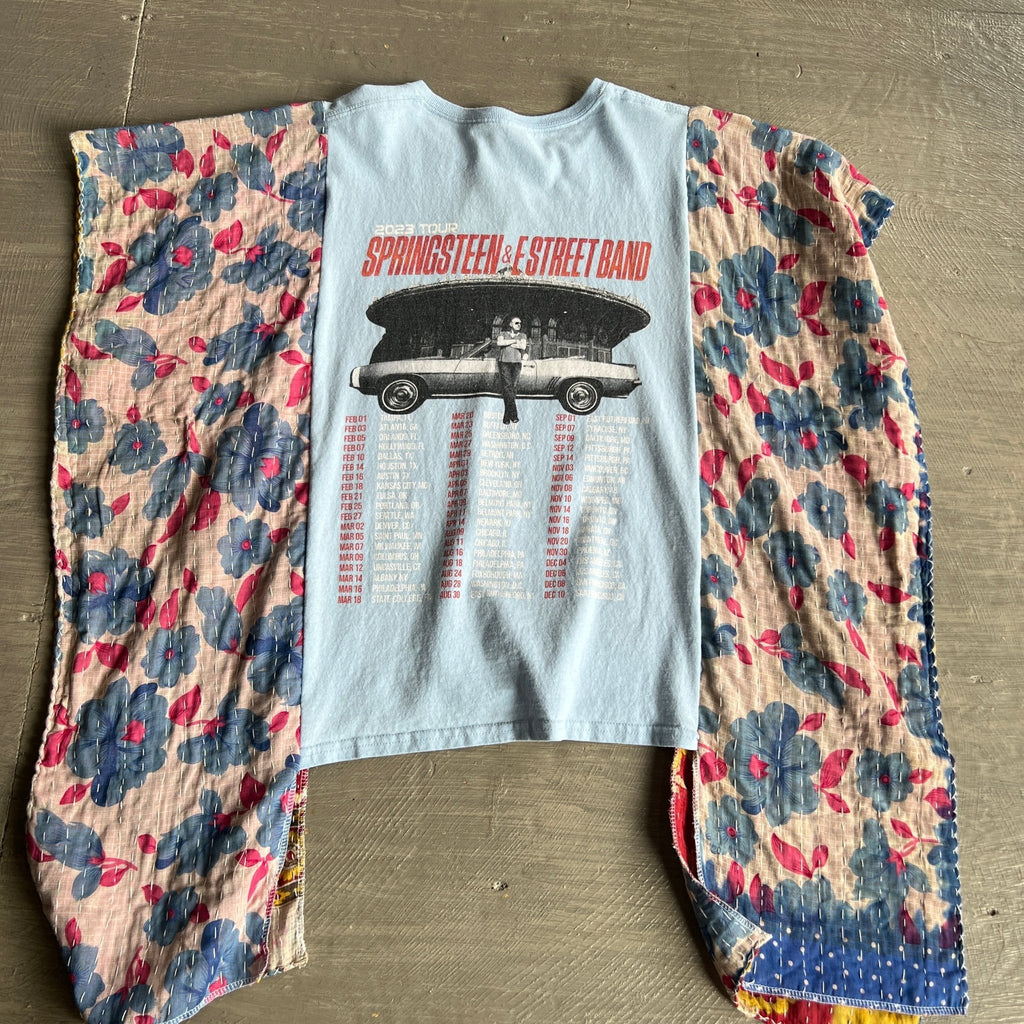 Bruce Springsteen upcycled kantha poncho - Main Street Threads