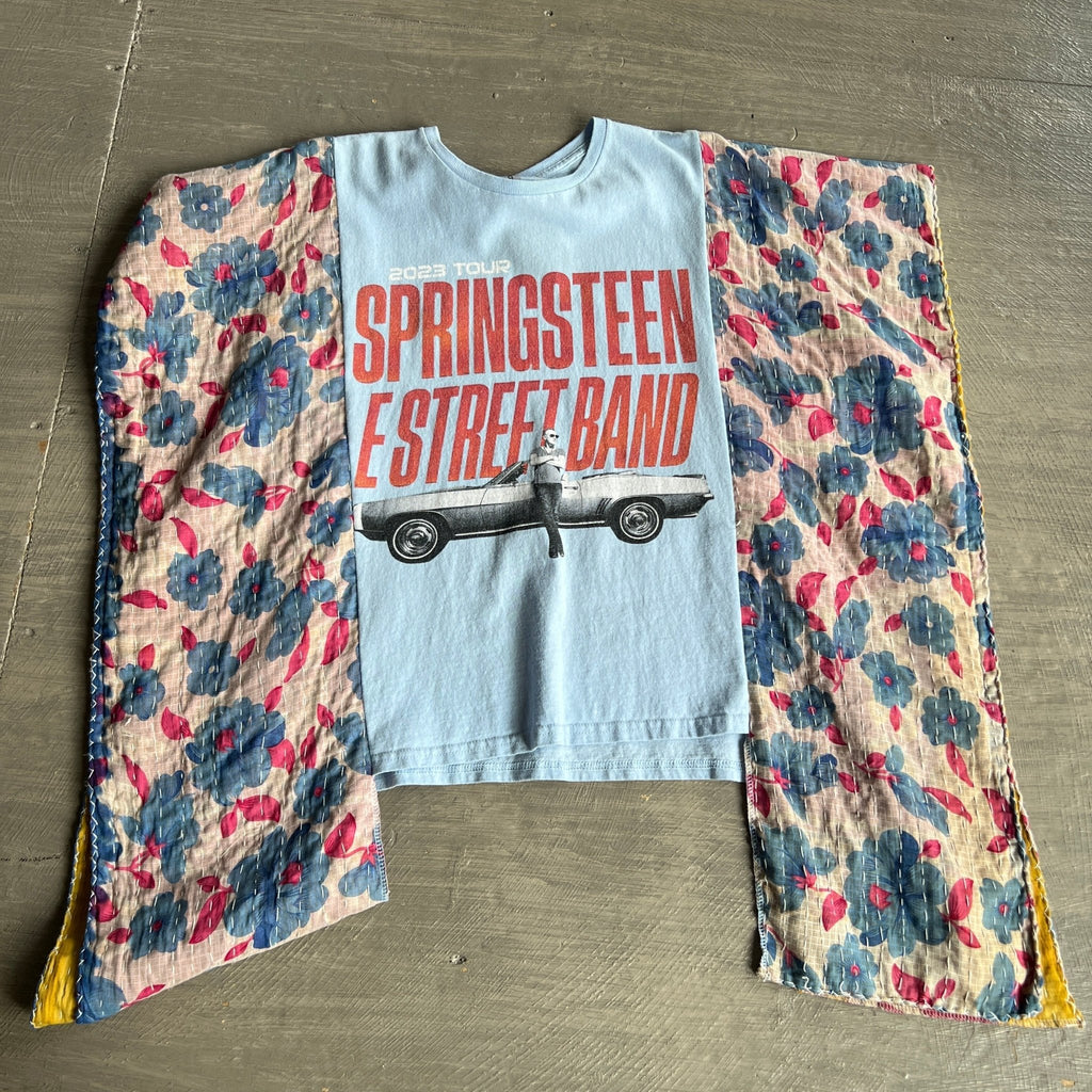 Bruce Springsteen upcycled kantha poncho - Main Street Threads
