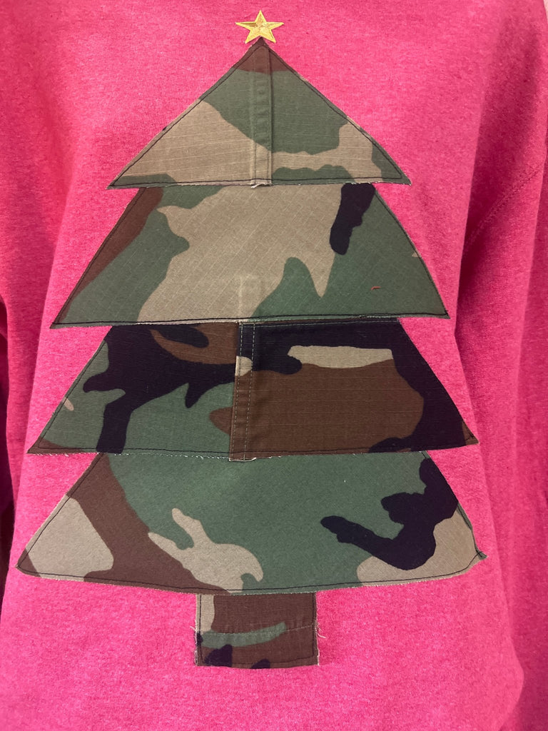 CAMO Christmas tree upcycled sweatshirt - Main Street Threads