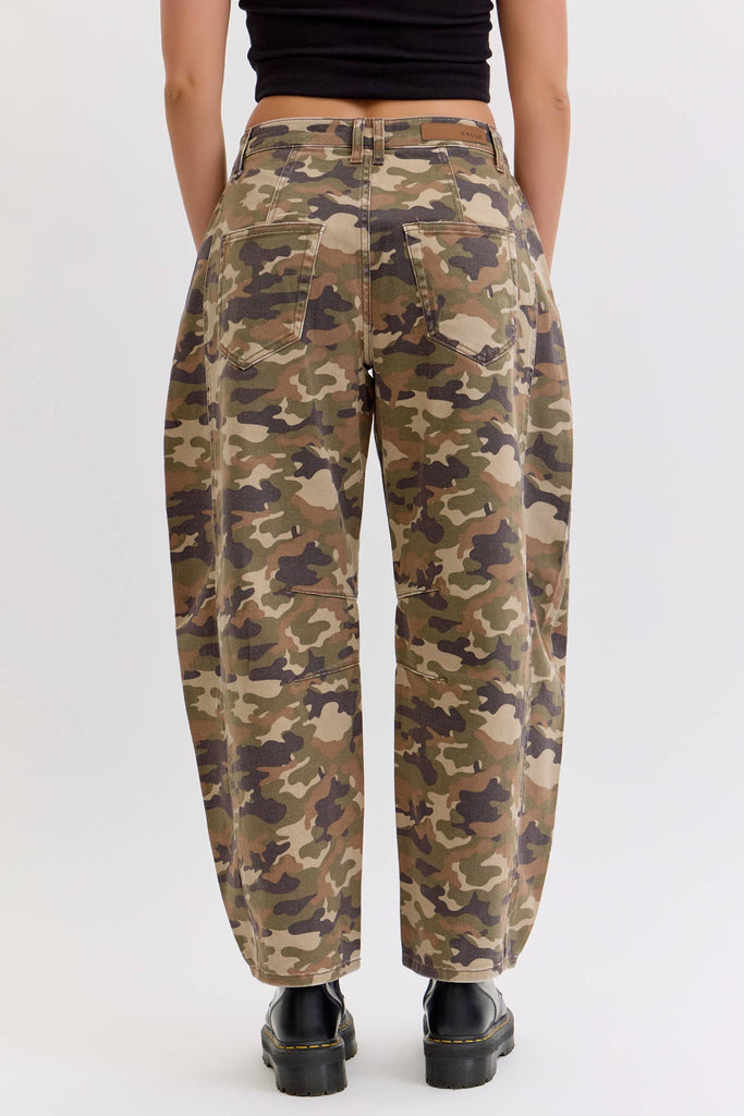 Camo Mid Waisted Barrel Leg - Main Street Threads