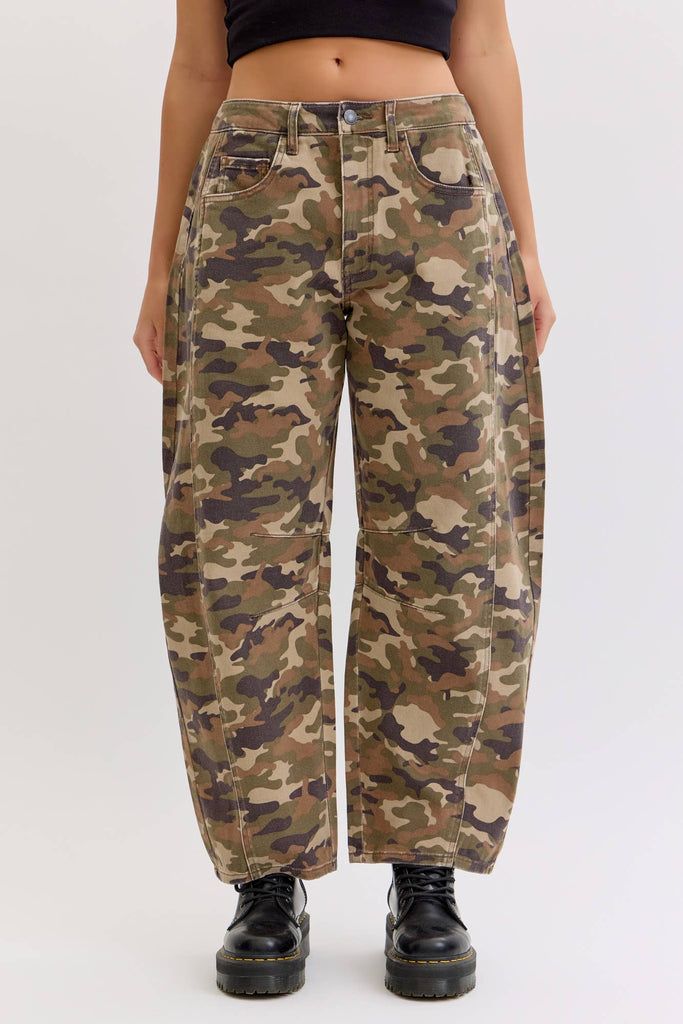 Camo Mid Waisted Barrel Leg - Main Street Threads
