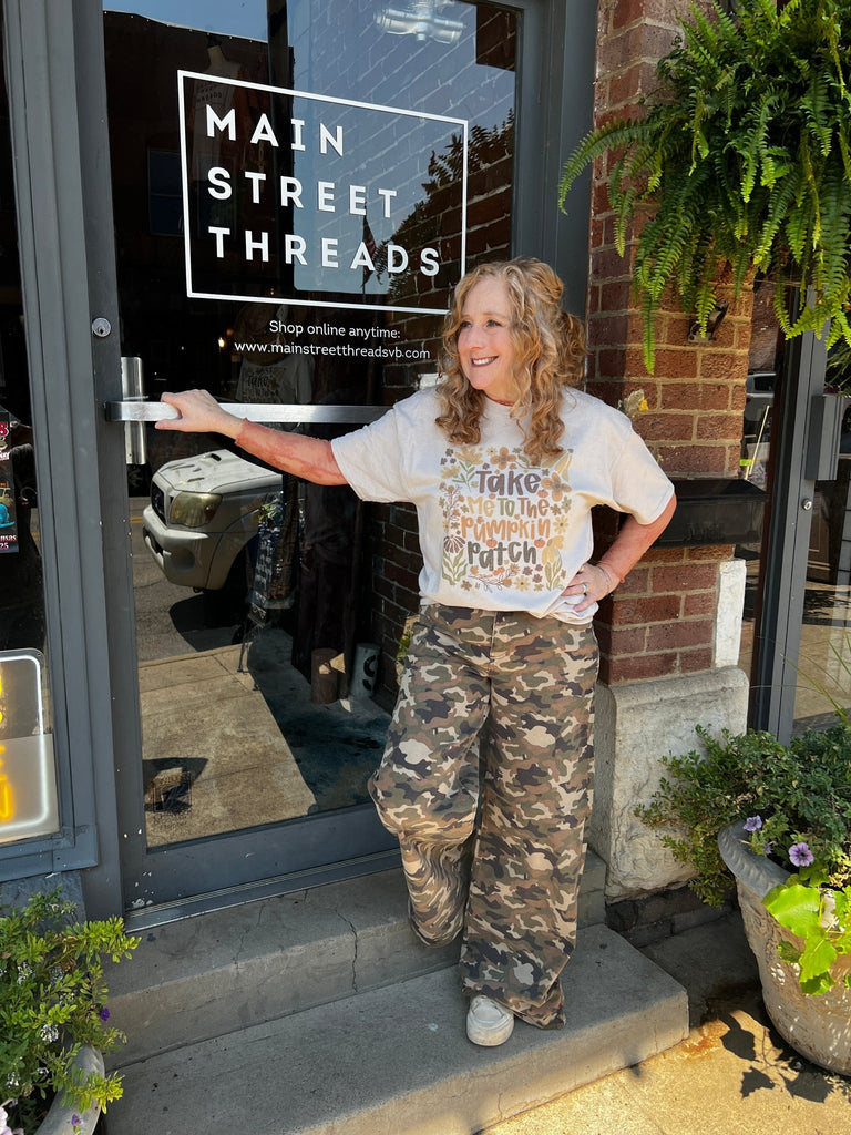 Camoflauge High Rise Wide Leg - Main Street Threads