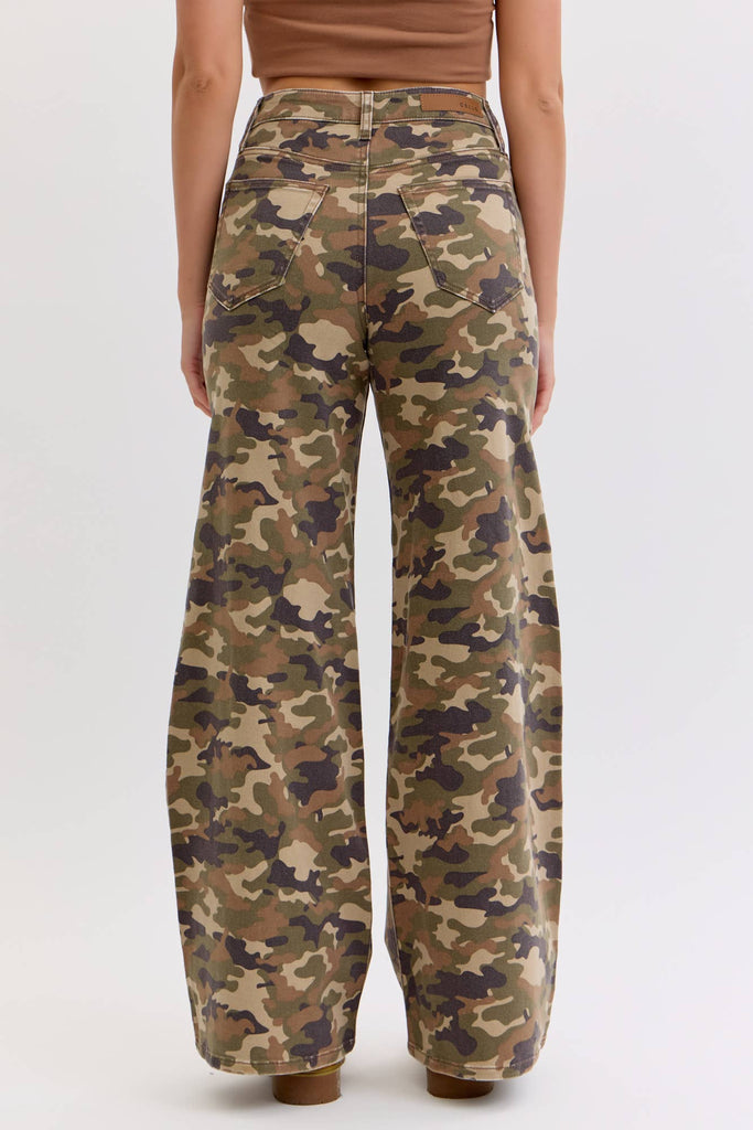 Camoflauge High Rise Wide Leg - Main Street Threads