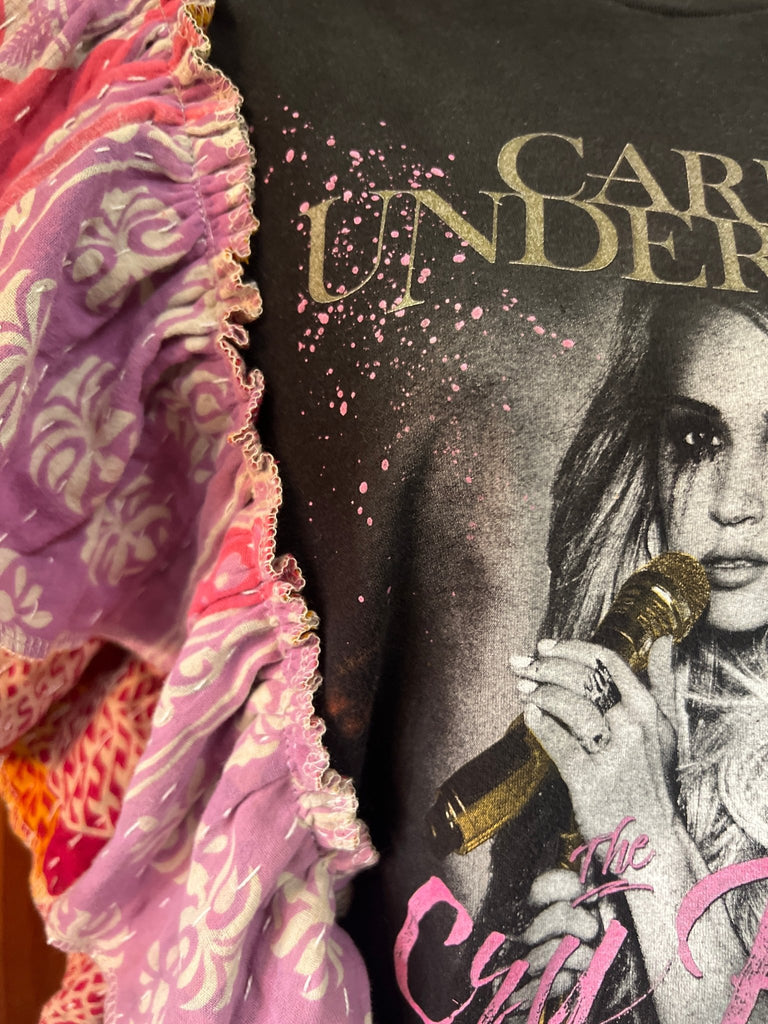 Carrie Underwood ruffle sleeves kantha tee - Main Street Threads