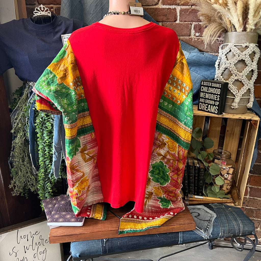 Coca - Cola upcycled kantha poncho - Main Street Threads