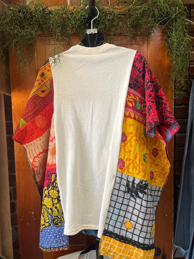 Country Legends multi - pattern kantha poncho - Main Street Threads