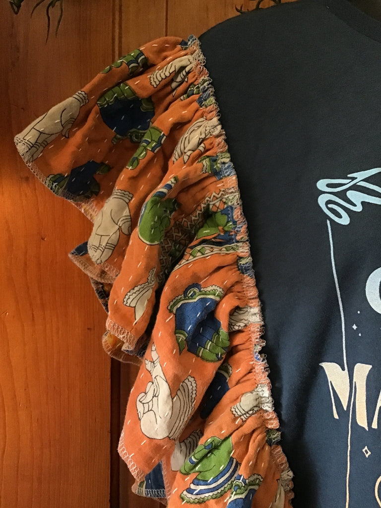 Dave Matthews Band ruffle sleeves kantha tee - Main Street Threads