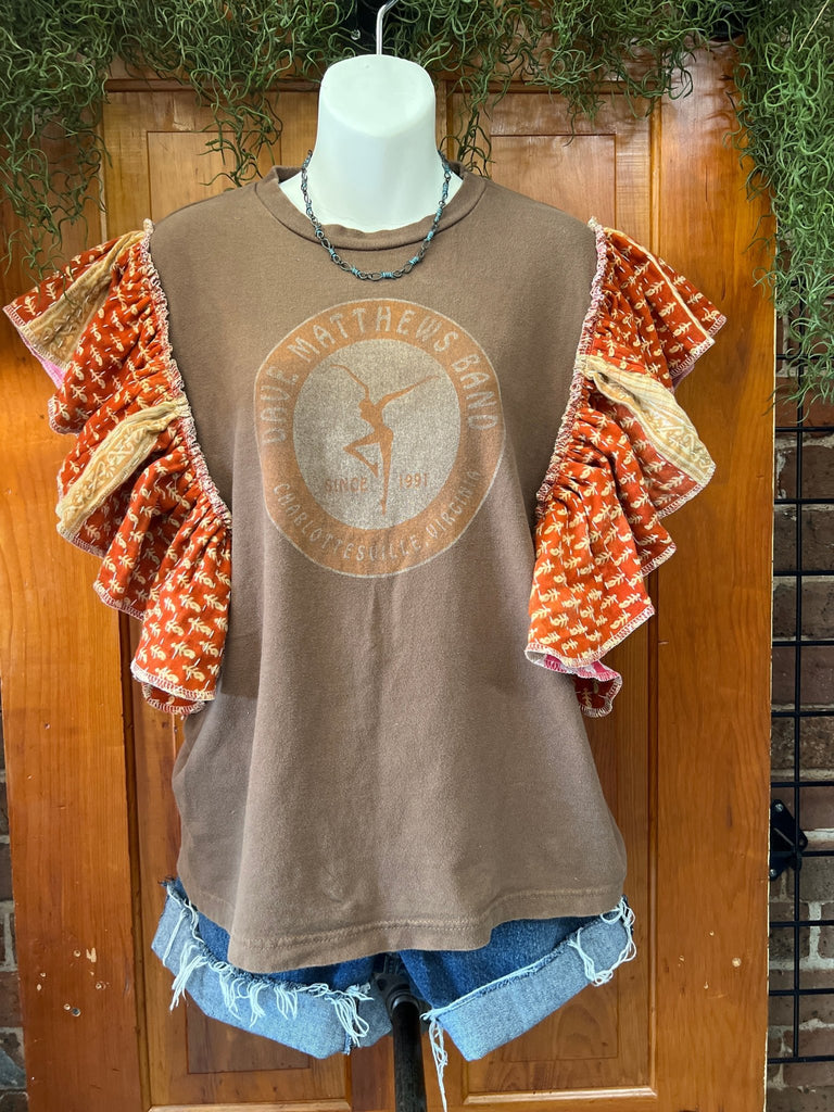 Dave Matthews Band ruffle sleeves kantha tee - Main Street Threads