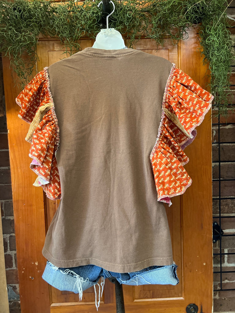 Dave Matthews Band ruffle sleeves kantha tee - Main Street Threads