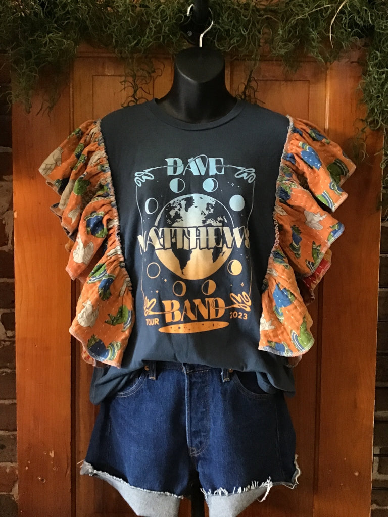 Dave Matthews Band ruffle sleeves kantha tee - Main Street Threads