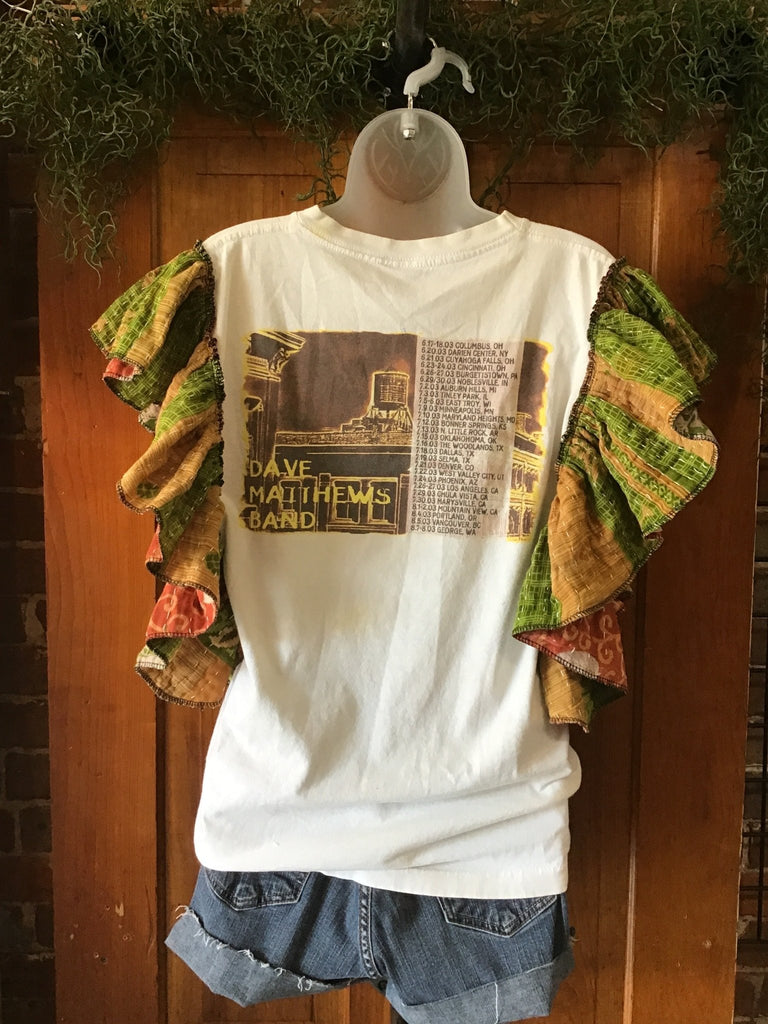 Dave Matthews Band ruffle sleeves kantha tee - Main Street Threads