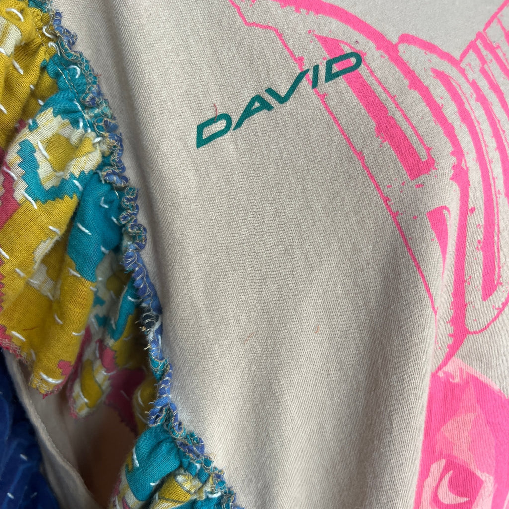 David Bowie Concert Kantha ruffle sleeves festival tee - Main Street Threads