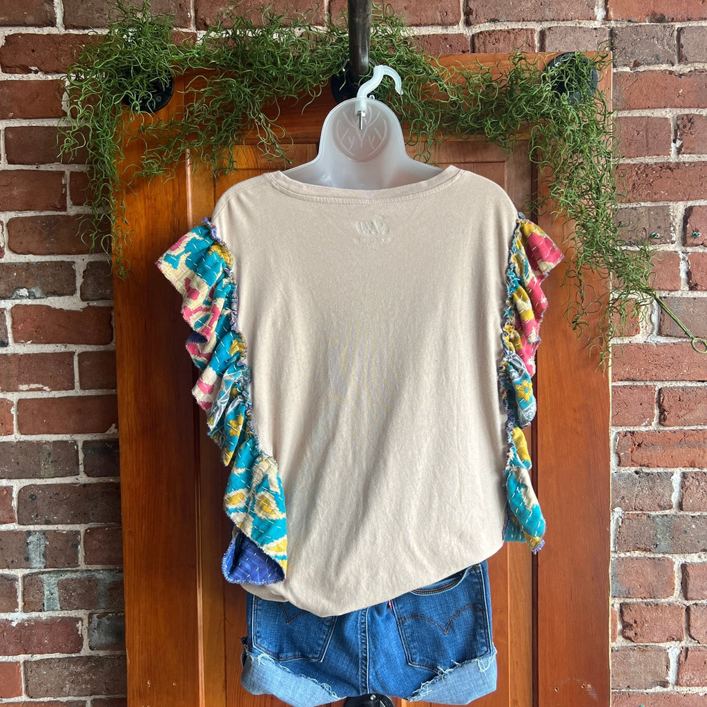 David Bowie Concert Kantha ruffle sleeves festival tee - Main Street Threads