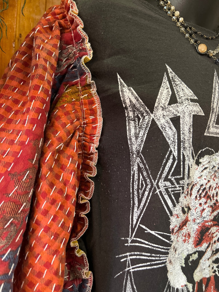 Def Leppard butterfly sleeves kantha tee - Main Street Threads