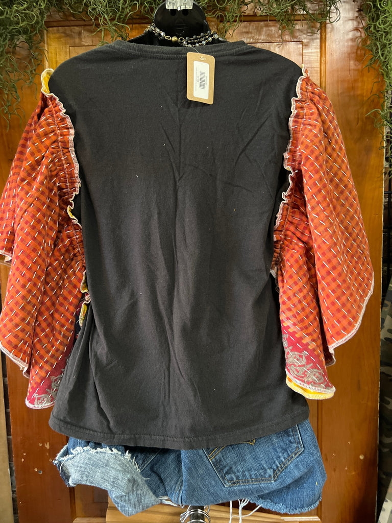 Def Leppard butterfly sleeves kantha tee - Main Street Threads