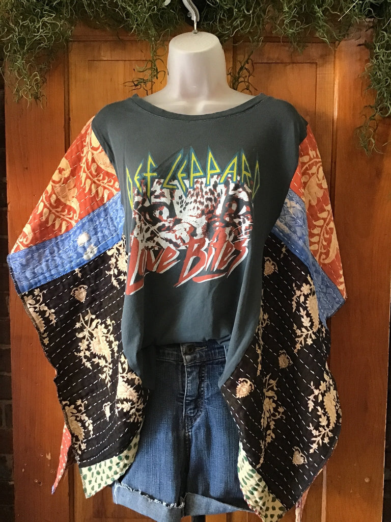 Def Leppard kantha poncho - Main Street Threads