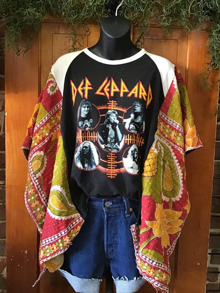 Def Leppard kantha poncho - Main Street Threads