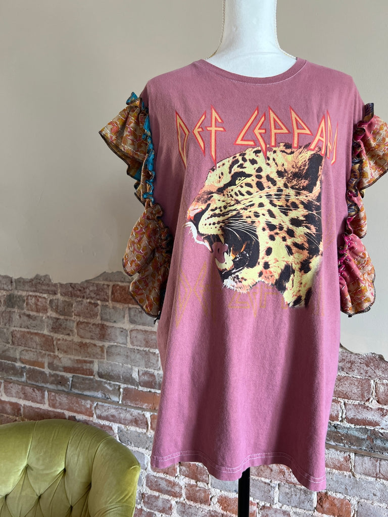 Def Leppard Kantha ruffle sleeves festival tee - Main Street Threads
