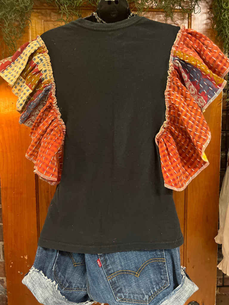 Def Leppard ruffle sleeves kantha tee - Main Street Threads