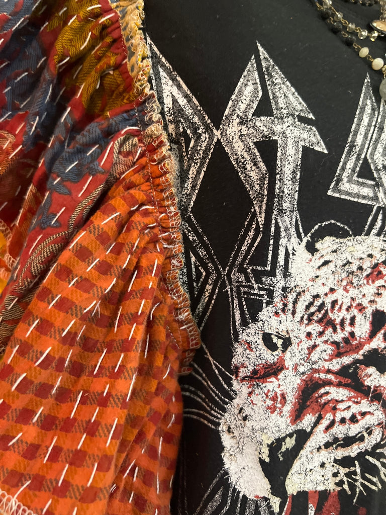 Def Leppard ruffle sleeves kantha tee - Main Street Threads