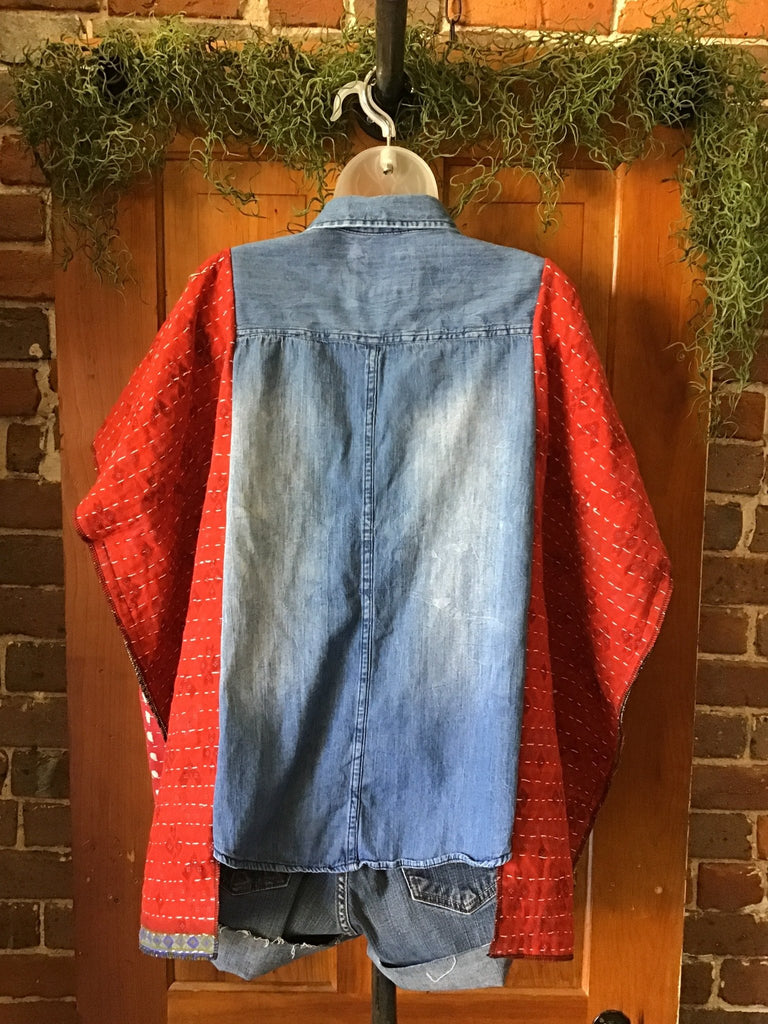 Denim kantha poncho 5 - Main Street Threads