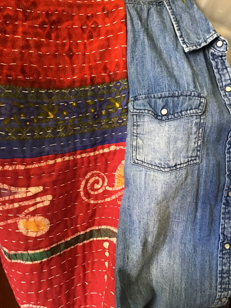 Denim kantha poncho 5 - Main Street Threads