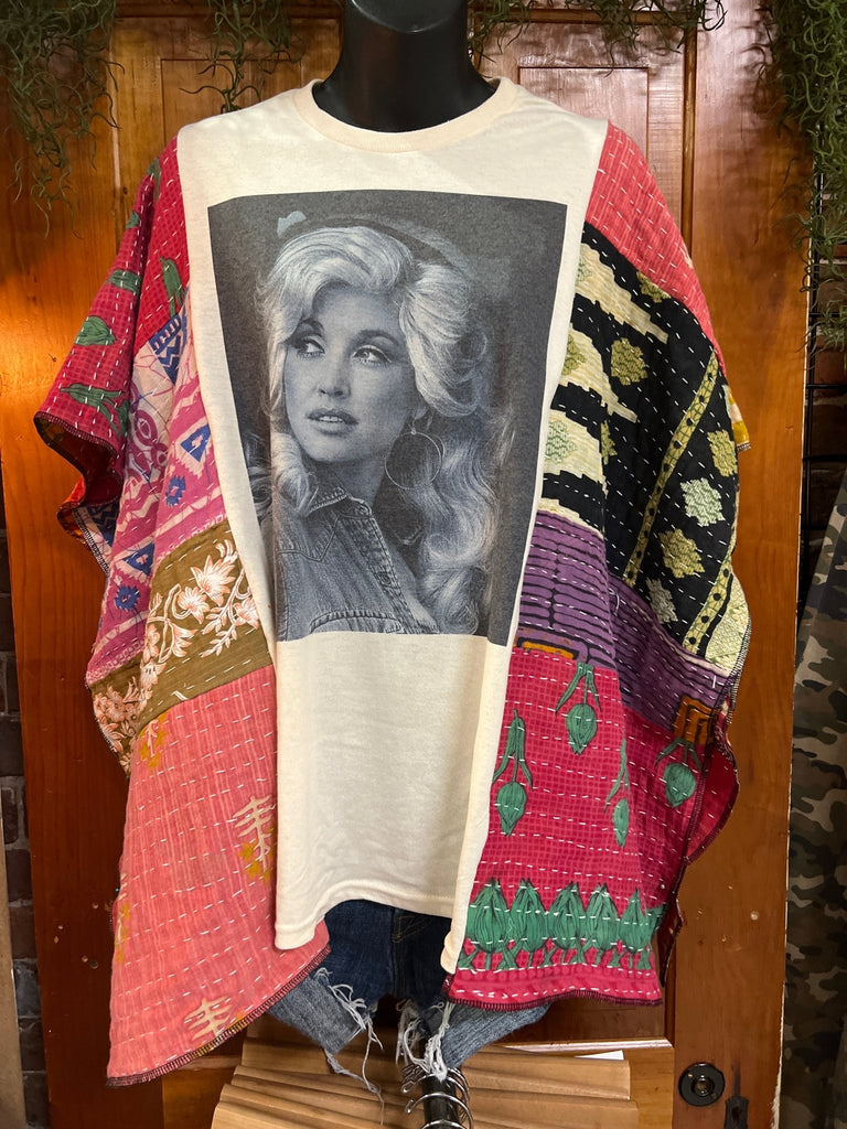 Dolly multi - panel kantha poncho - Main Street Threads