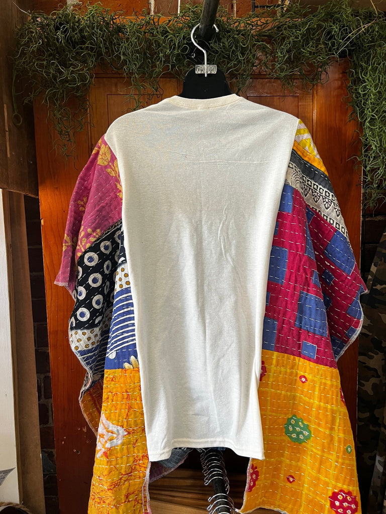Dolly multi - panel kantha poncho - Main Street Threads